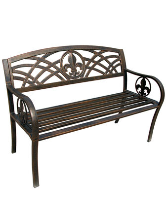 Fleur de Lis Metal Bench